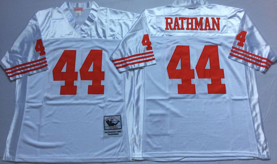Men NFL San Francisco 49ers 44 Rathman white Mitchell Ness jersey